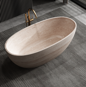 Baignoire autoportante de style européen Baignoire pour adultes en pierre acrylique à surface solide - Product Image 3