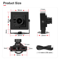 Mini Cámara Industrial HD UVC CMOS de 1/4\" con USB 2.0, Plug and Play, Ojo de Pez de 180°, 1.44mm, 720P, 3200x1054, para Videoconferencias