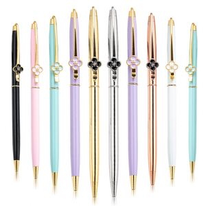 Wholesale Four-Leaf Clover Metal Ballpoint <b>Pen</b> Promotional Multi-Color Rotary With Custom Logo Printed for Gift Stationery - Product Image 1
