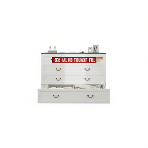 Cama Murphy Queen de Madera Maciza con Puertos de Carga USB y Cajones de Almacenamiento, Acabado Blanco, Modelo D0100H5UHA6 - Product Image 1