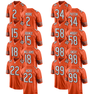 Maillots de football américain personnalisés 2026 Chicago – Tenues brodées pour jeunes avec logos – Vêtements de sport orange - Product Image 1
