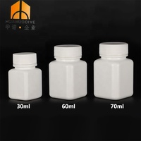 Vente en gros 30ml 60ML 70ML Carré HDPE Pilule Capsule Couvercle de Sécurité Médecine Pharmacie Conteneur Supplément Vitamine Bouteille en Plastique