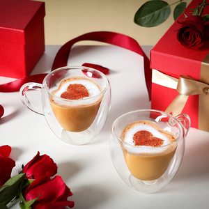 Vasos de vidrio transparente en forma de corazón, con <span class=keywords><strong>doble</strong></span> pared tazas de café, con aislamiento de vidrio, para té Latte, <span class=keywords><strong>doble</strong></span> pared - Product Image 5