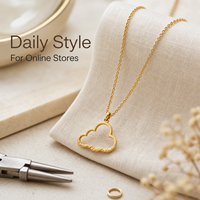 Collier pendentif nuage doré en acier inoxydable avec chaîne à maillons, bijoux tendance pour femmes