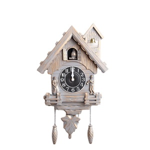 Gỗ Màu Sắc Âm Nhạc Nhà Hình Dạng Đồng Hồ Treo Tường Thạch Anh Với Con Lắc Cuckoo Đồng Hồ Với Chim Đồng Hồ Treo Tường - Product Image 1