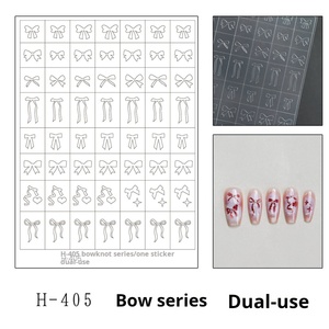 Nuevo Adhesivo Transparente para Uñas con Diseño de Estrella, Corazón, Mariposa y Lazo, para Pintar con Spray - Product Image 5