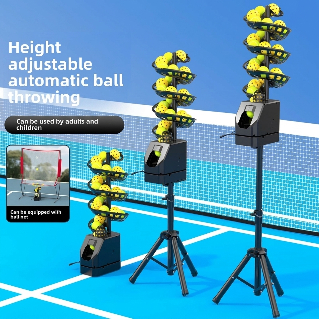 Luspeed Universal Remote-Controlled Pickleball Ball Machine Automatic Ball Dispensing Solo Practice Partner Play Ball