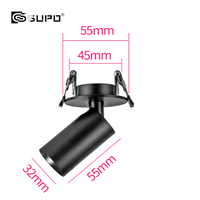 Spot encastré GUPO de haute qualité 3W 24V, panneau rond à angle réglable, lampe encastrée pour éclairage de vitrine commerciale