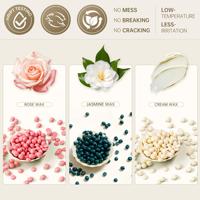 Lifestance 1LB Perles de cire dépilatoire à la résine naturelle vert foncé, à base d'huile essentielle de rose, anti-allergique, sans parfum, à fusion rapide, pour épilation complète