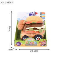 Voitures jouets électriques en peluche douce pour enfants avec logo personnalisé, animaux, hamburgers, lumières et musique, pour bébés garçons de 1 à 2 ans