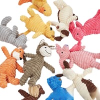 Jouet pour chien en velours côtelé durable, jouet à mâcher pour chiot en forme d'animal qui couine, jouet en peluche interactif et doux pour petits chiens