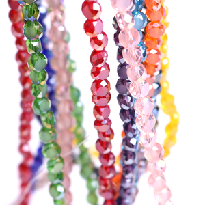 Cuentas de Vidrio Planas y Redondas Zhubi de 4mm y 6mm para la Fabricación de Joyas, Cuentas de Cristal Facetadas en Colores Plateados para Pulseras y Collares - Product Image 1
