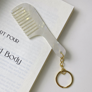 Logo Travel Cute Women Eco-Friendly Durable Zinc Alloy Tortoise <b>Shell</b> Marble Acrylic Wide Tooth Mini Pendant Keychain Pocket - Product Image 2