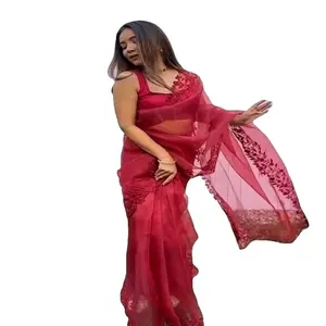 Beste Kwaliteit Bruiloft En Feestkleding Sequentie Fancy Sari Verkrijgbaar Tegen Een Betaalbare Prijs Bij Indiase Leverancier