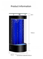 Aquarium avec pompes à eau, semi-circulaire, vertical, sur pied, en verre ultra-transparent, autonettoyant, pour salon