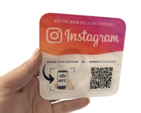 Placas NFC para Instagram, Código QR Dinámico Personalizable, Logotipo, Placa NFC de Acrílico PVC, Soporte NFC, Placa NFC para Reseñas de Google