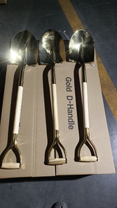 Pala Dorada <span class=keywords><strong>518</strong></span> con Rastrillo de Flores y Mango de Madera, Pala Multiusos para Supervivencia, Camping y Jardinería, para Bricolaje - Product Image 3