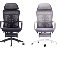 Chaise de bureau ergonomique pliable avec appui-tête réglable, dossier haut en tissu respirant, chaise de direction pivotante pour ordinateurs