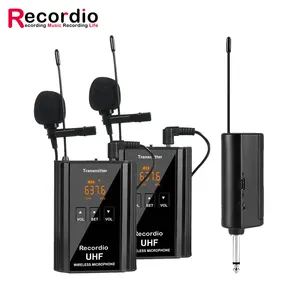 GAW-107B UHF Wireless Microphone System Kit Portable Cordless Mic Set Headset Lavalier Mic Beltpack Transmitter Receiver