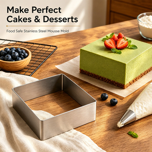 High Quality Stainless Steel Different Shapes Stainless Steel Cake Mousse <strong>Ring</strong> Rectangle Cookie <strong>Cutter</strong> - Product Image 1