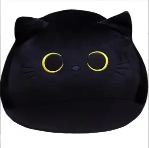 गर्म बेच काले बिल्ली गुड़िया आलीशान खिलौना चीर गुड़िया काले बिल्ली गुड़िया मजेदार झपकी तकिया नरम आलीशान खिलौना घर की सजावट तकिया सामान आलीशान