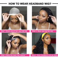 Perruques Bandeau Cheveux Humains Afro Crépus Bouclés Bon Marché en Gros, Façonné à la Machine Sans Lacet, Fournisseur de Perruques Cheveux Humains Vierge Brésilien