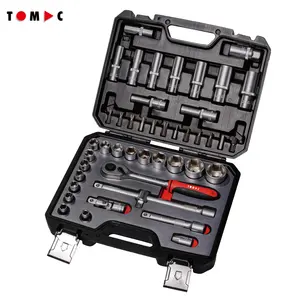 TOMAC 45 pcs. 1/2"+5/16" socket wrench high quality tool box set Delivery From Europe