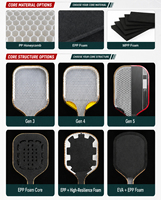 Raquette de padel en mousse Project Boom 2025, noyau en mousse EPP, raquette de pickleball, bâton de pickleball, raquette de pickleball Truefoam