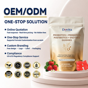 Gummies Probiotiques Sans Sucre Certifiées BPF, 5 Milliards de CFU, pour la Santé Digestive Féminine, Sans OGM, Véganes, Vente en Gros - Product Image 1