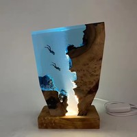 Fond marin monde organisme résine lampe de Table USB Charge plongée grotte Exploration veilleuse décor lampe plastique saint valentin cadeau
