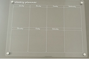 Calendrier mensuel magnétique en acrylique transparent personnalisé Raybin, grande forme, imperméable, pour réfrigérateur - Product Image 3