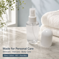 Botol Semprot 120ml Plastik PET Penyemprot Kabut Halus 70ml Logo Warna Kustom Kemasan Perawatan Kulit Body Mist Kosong Isi Ulang Grosir