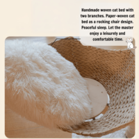 Structure d'escalade et lit pour chat en bois massif, sisal tressé à la main, style moderne, écologique et naturel, pour arbres fruitiers