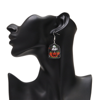 Nouvelle Arrivée Boucles d'oreilles en acrylique Halloween style Hip-hop Sweet Cool, motifs Oeil rose, Cœur, Ours, Sirène, Crâne, Citrouille, Fantôme