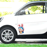 12 Gaya Doraemon Versi Lucu Cos Rabbit Kartun untuk Stiker Jendela Kaca Spion Mobil Anime Pet Stickers