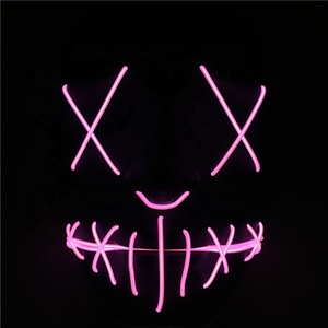 <span class=keywords><strong>La</strong></span> <span class=keywords><strong>Purge</strong></span> L'anarchie Film Halloween Néon Bleu L'éclat Du Visage Masque Pour Halloween Lumière - Product Image 3
