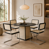 Cesca salle à manger accoudoir design luxe rotin nordique chaises de salle à manger pied en métal café boutique hôtel