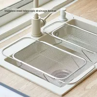 Panier de vidange moderne et simple en acier inoxydable pour le lavage des légumes et des fruits, support de rangement pour évier de cuisine