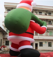 Ballon géant gonflable pour décoration de fête de Noël, Père Noël avec souffleur d'air