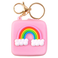 2024 Silicone porte-clés logo personnalisé en caoutchouc souple pvc blanc coloré sac à main dessin animé porte-clés mignon fruits fraise fruits porte-clés