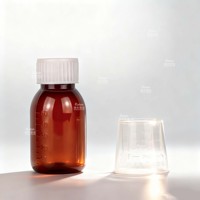 Flacon en plastique ambré pour médicaments 50ml/60ml/100ml/120ml/150ml/200ml, récipient transparent vide en PET avec bouchon à vis