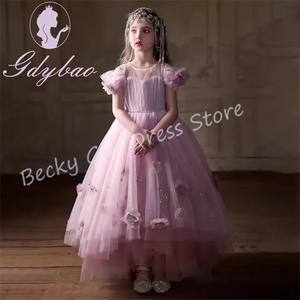 Düğün için özelleştirilmiş Çiçek Kız Elbiseleri Dantel Tül Çiçek Aplikler a-Line Muhteşem Kızın Hediyesi Doğum Günü Partisi Balo Elbisesi - Product Image 6