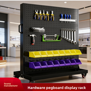 Werkzeugregal Aufbewahrungsregal Werkstattregal Pegboard Vertikales Wandmontiertes Rundlochregal Hakenbrett - Product Image 2