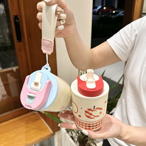 Botella de agua para niños, Taza Termo al vacío de bebida doble de acero inoxidable 316, práctica pajita, práctica taza de café para perro <span class=keywords><strong>salchicha</strong></span>, Color alto - Product Image 4
