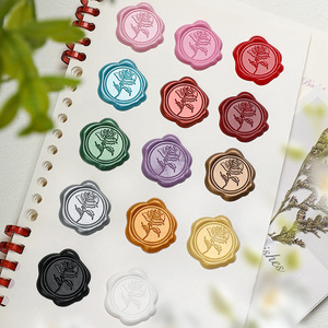 Etiquetas pequeñas de cera con diseño de rosas, pegatinas de sellado multicolor para decoración - Product Image 2
