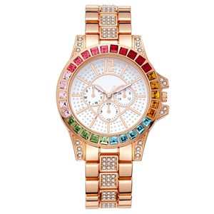 Montre à quartz pour femme, montre en acier inoxydable avec strass, montre-bracelet en cristal tendance, montre pour femme - Product Image 6