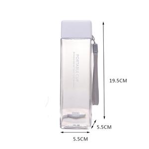 Nueva Botella de Agua Cuadrada de <span class=keywords><strong>Pl</strong></span>ástico Esmerilado, Portátil, Transparente, para Jugos de Frutas, a Prueba de Fugas, para Deportes al Aire Libre, Viajes y Campamento - Product Image 6