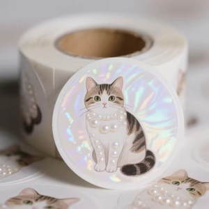 Personalized Product Round Stickers Paper Vinyl Adhesive <b>Waterproof</b> Sticker <b>Label</b> Printing logo Sticker Roll - Product Image 5