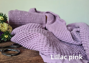 <span class=keywords><strong>Tissu</strong></span> en coton et <span class=keywords><strong>lin</strong></span> lavé à motif gaufré, violet clair et rose, doux, absorbant, de poids moyen, pour serviette, peignoir, couverture de bébé - Product Image 3