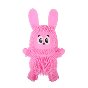Jouet à presser en forme de lapin rose respectueux de l'environnement, doux et moelleux, peluche anti-stress - Product Image 2